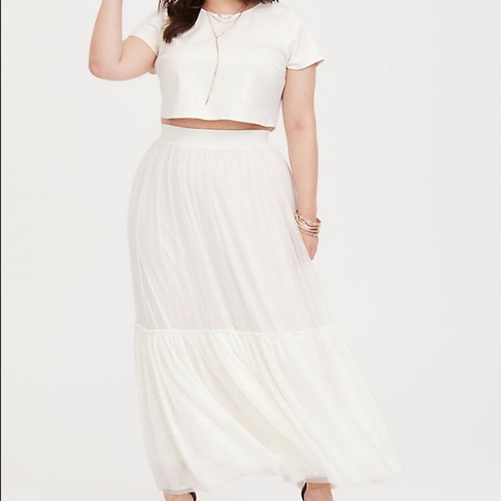 Crop top and maxi skirt